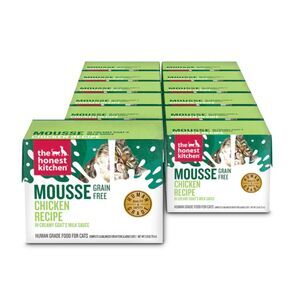 16 boxes 2.8 OZ each Honest Kitchen Cat Grain Free Chicken Mousse in Goat's Milk